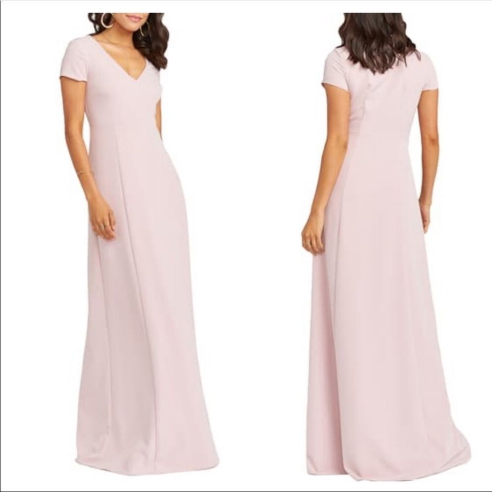 Show Me Your MuMu Geneva Bridesmaid Long Maxi Dress Pink Rose Small